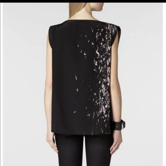 All Saints Lucie Silk Floral Top Shirt Size 2 - Picture 11 of 11